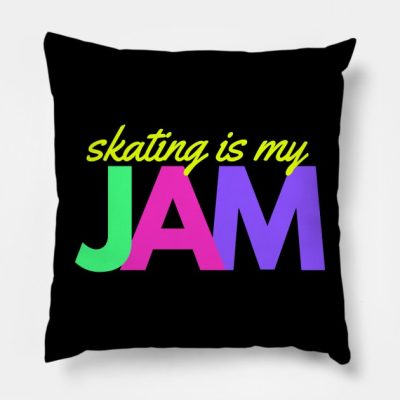 Skating Is My Jam Bright Colors Throw Pillow Official Skating Merch