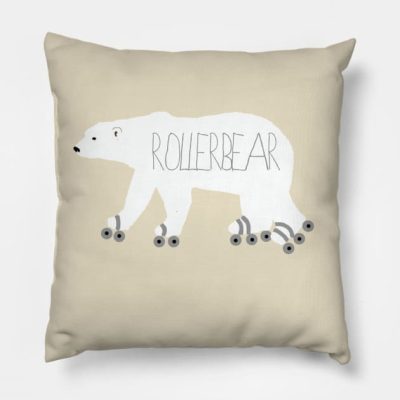 Roller Skating Polar Bear Throw Pillow Official Skating Merch