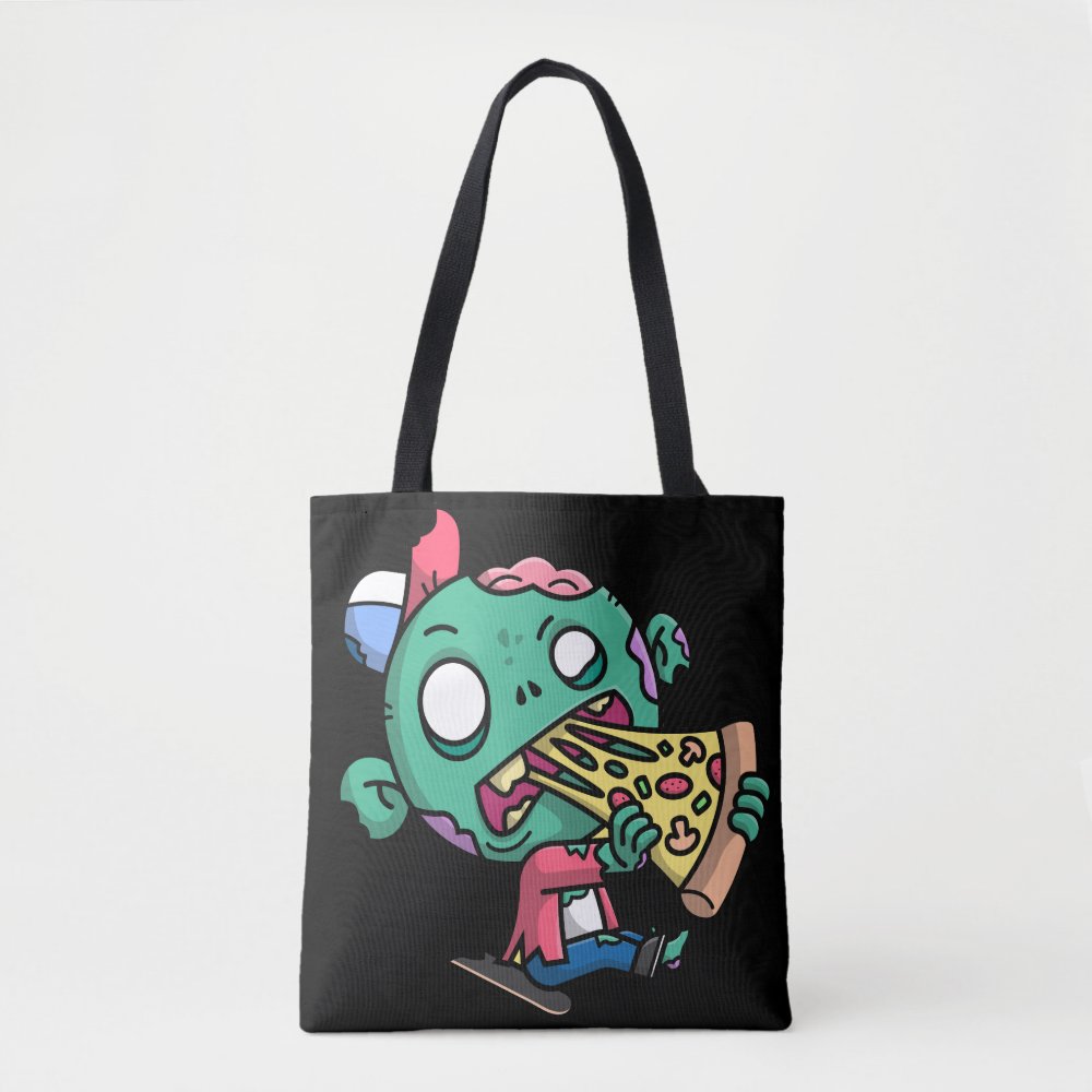 a creepy skating zombie is biting a slice of pizza tote bag r5677c6dbe6694a30b4f39b49291ebe07 6kcf1 1000 - Skating Gifts