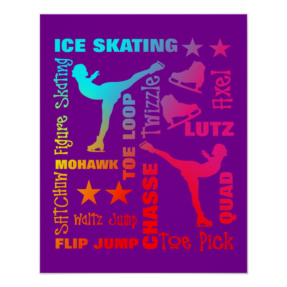 colorful ice skating theme terminology typography poster rced1225d85da4dd6a34ecb190496eb37 ilb27 1000 - Skating Gifts