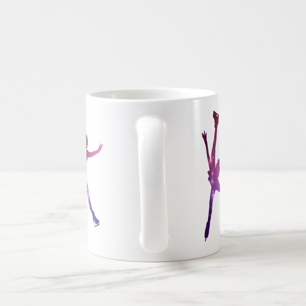 figure skating mug pink and purple star woman - Skating Gifts
