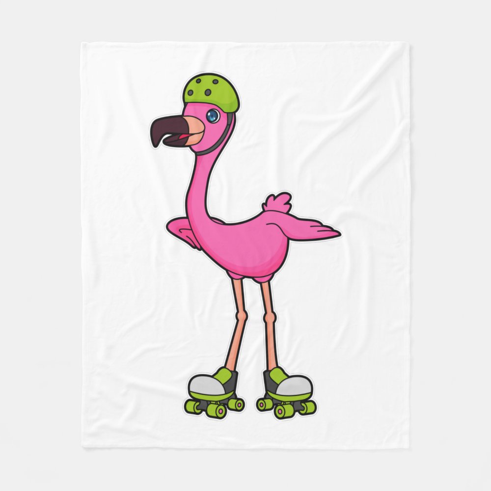 flamingo as skater with roller skates helmet fleece blanket rd210e710f4974088beb53b427d31598b zke88 1000 - Skating Gifts