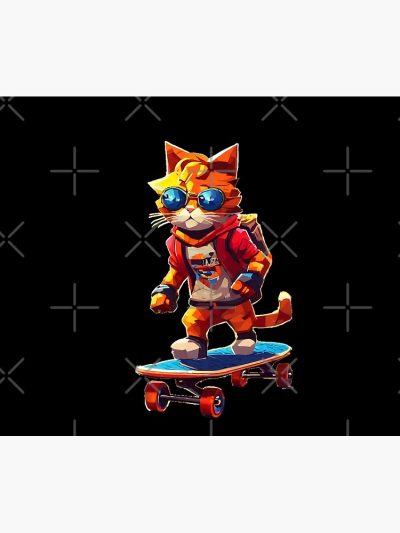 Cool Cat On Skateboard With Cool Vibes Tapestry Official Skating Merch