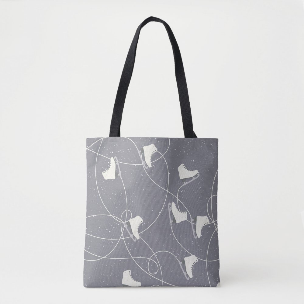 ice skating shoes marks gray white pattern tote bag r6eb54f8843ba4d64a502ff28f64d3eff 6kcf1 1000 - Skating Gifts