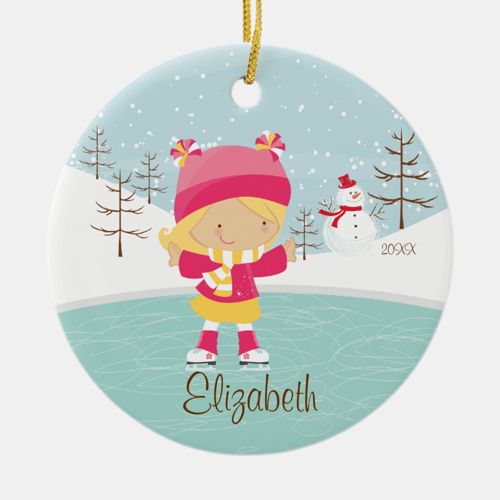 ice skating skater girl dated christmas ornament - Skating Gifts