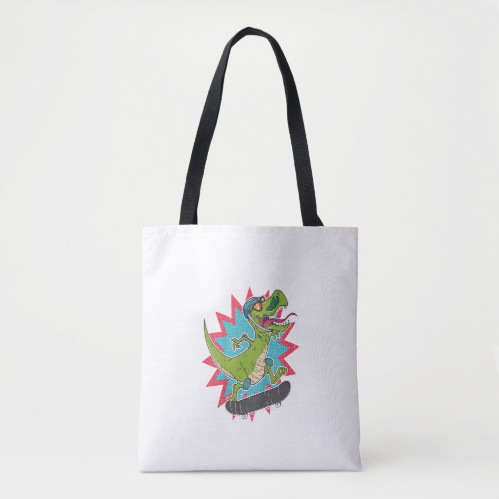 kids a cool dinosaur on a skateboard funny skating tote bag r8fac512692b04b1283b685d7e6c87df3 6kcf1 1000 - Skating Gifts