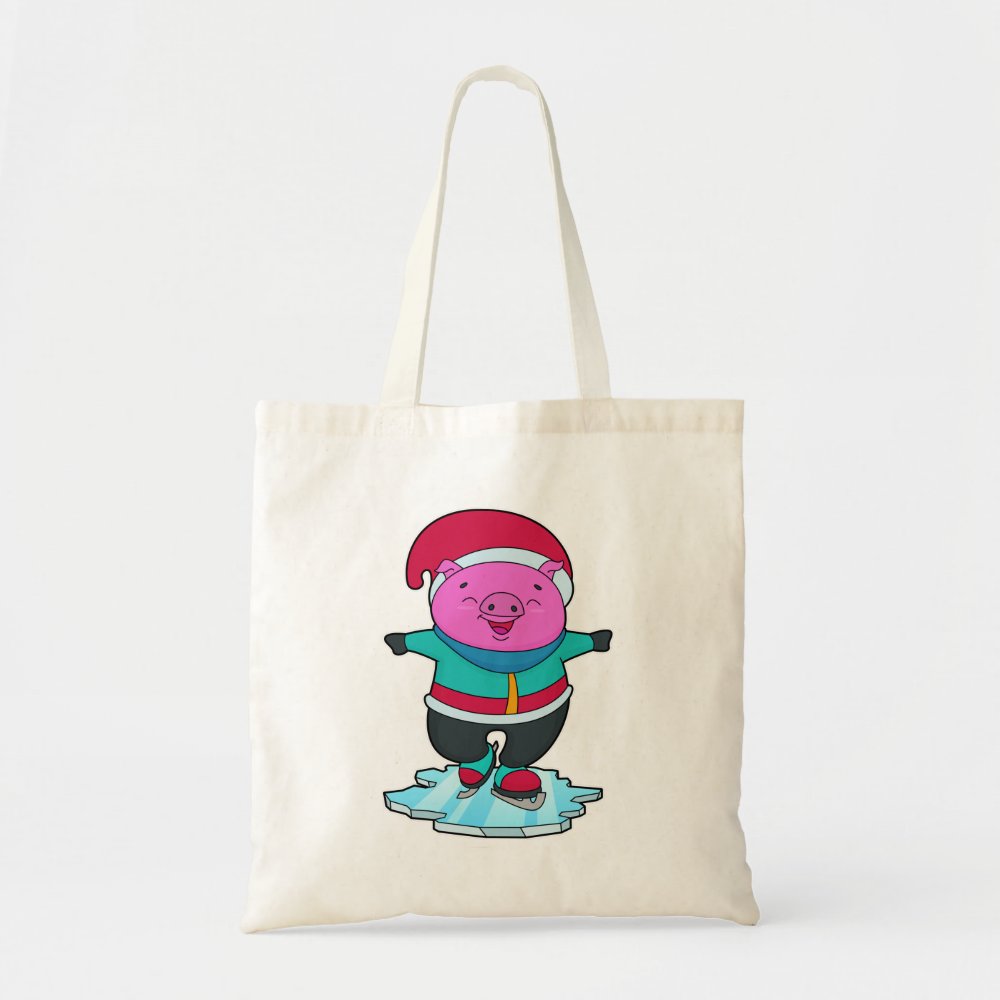 pig at ice skating with ice skates hat tote bag rfb1f34ff3b154e52954f194ccb0a70cc v9w6h 8byvr 1000 - Skating Gifts
