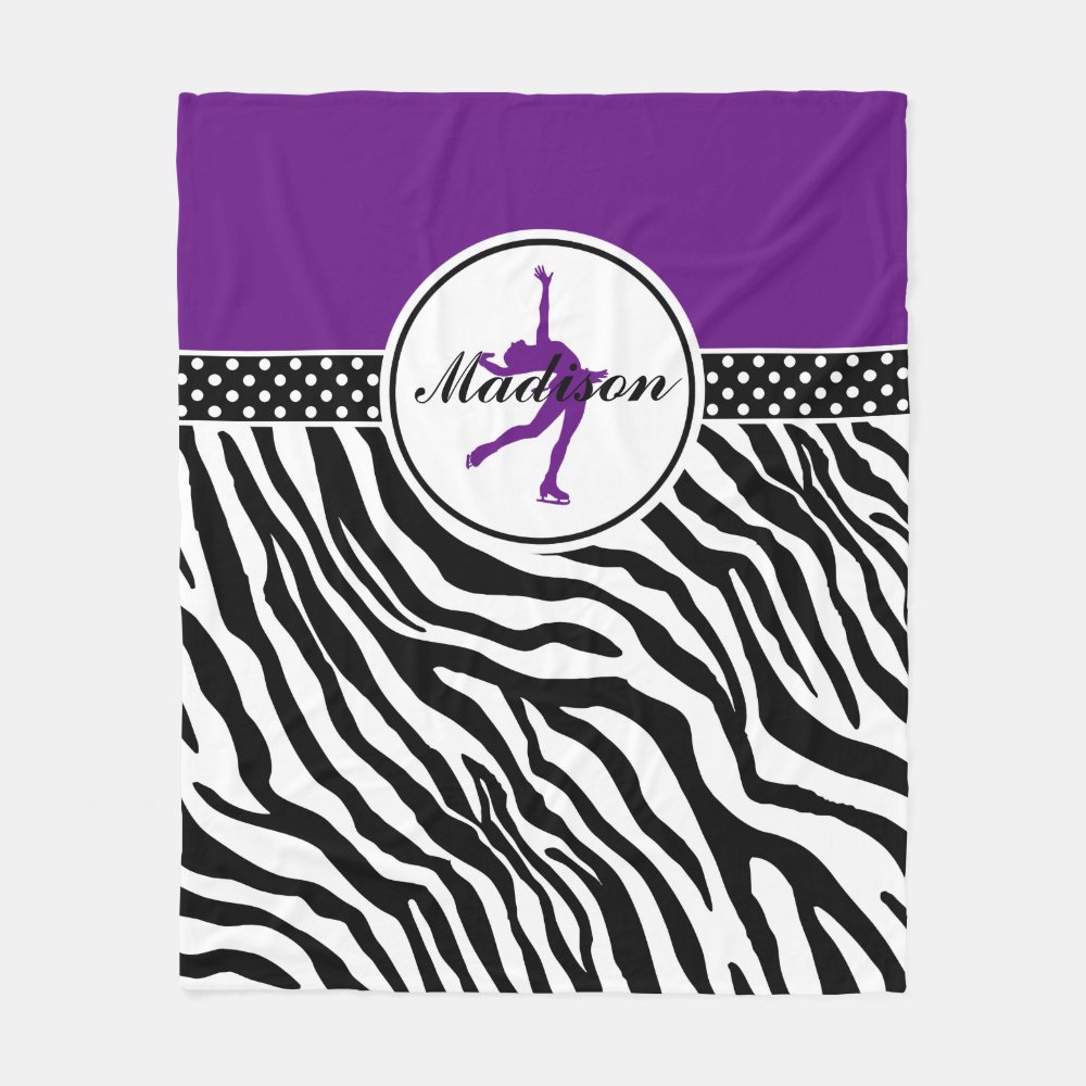 purple your name zebra print figure skating fleece blanket r4938e8dfb71a4a198aed4f4f71ad0fe3 zke88 1000 - Skating Gifts