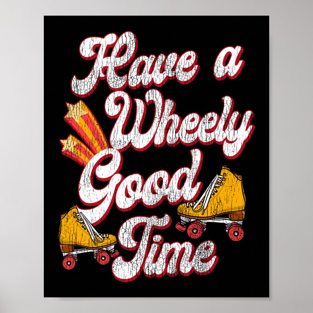 roller skating have a wheely good time 1970s retro poster r28d62a79e9f5467a813d69db139052e5 wva 8byvr 1000 - Skating Gifts
