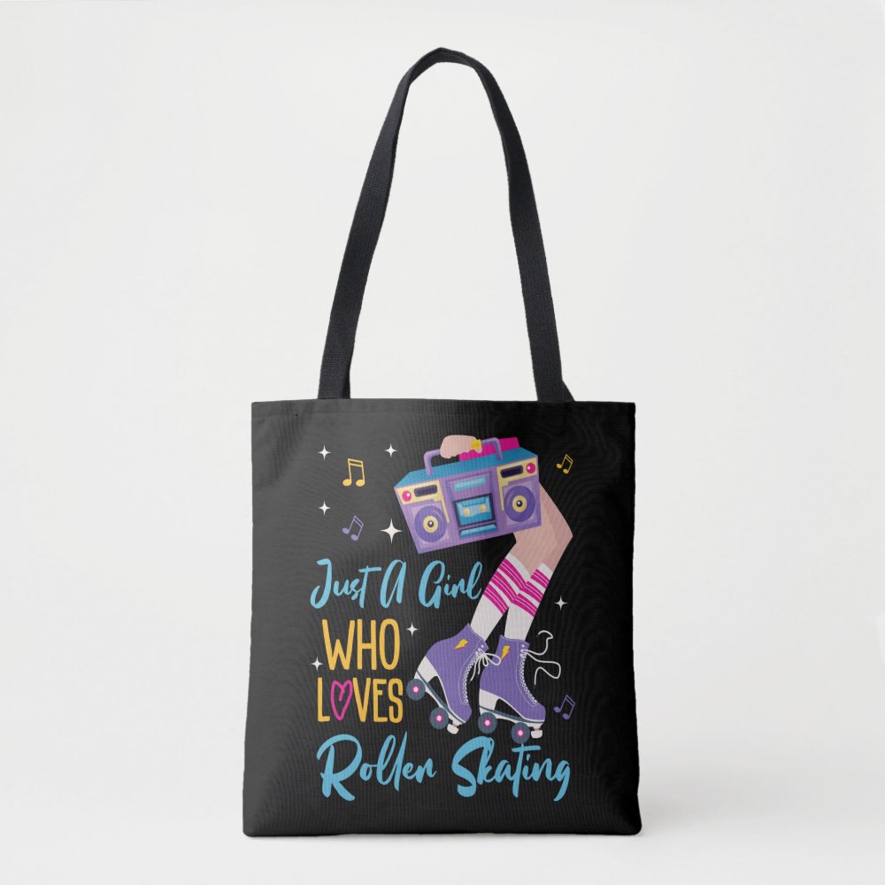 roller skating just a girl who loves roller tote bag rc48e79bf5f254d84ba93e064ea2f36ed 6kcf1 1000 - Skating Gifts