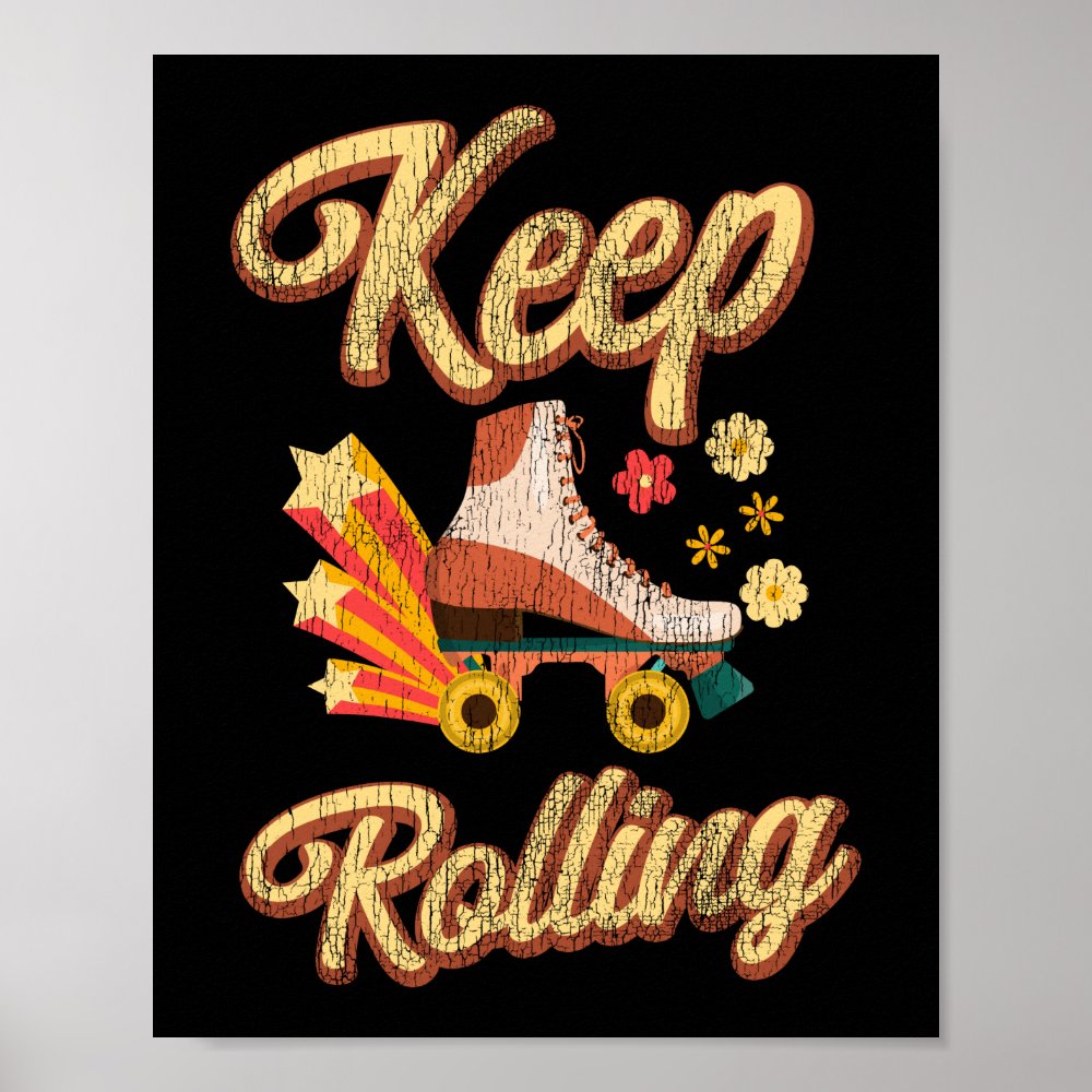 roller skating keep rolling 1970s retro vintage poster r80c3675ca11f4d2aa1e19f41ea3ddc6f wva 8byvr 1000 - Skating Gifts
