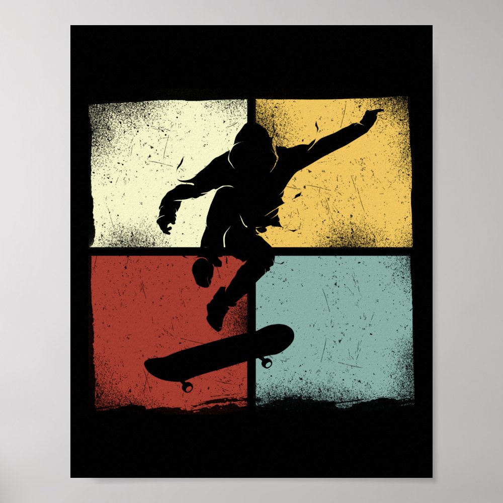skateboard skateboarder retro skater vintage 80s poster r8b9a443e7dbd4c38a161031ade78d724 wva 8byvr 1000 - Skating Gifts