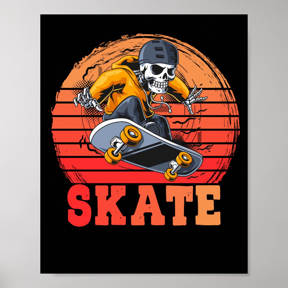 skateboarder retro vintage skateboarding poster r5cc3ac52e6f34b35a7972ad257e68134 wva 8byvr 1000 - Skating Gifts