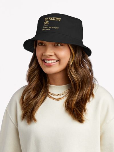 Ice Skating Girl Definition In Gold Bucket Hat Official Skating Merch