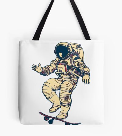 Astronaut Skateboarding Tote Bag Official Skating Merch