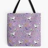 Figure Skating Cartoon Pastel Pattern - Lilac Tote Bag Official Skating Merch