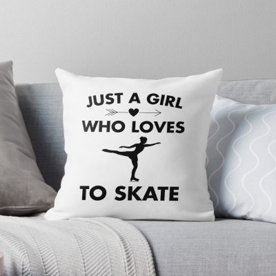 Ice Skating - Just A Girl Who Loves To Skate Throw Pillow Official Skating Merch