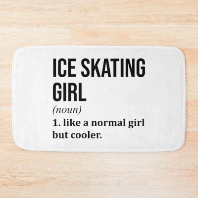 Ice Skating Girl Definition Bath Mat Official Skating Merch