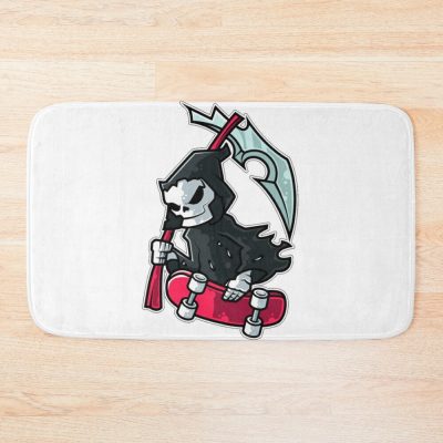 Skating Grim Reaper Design For A Goofy Skater Bath Mat Official Skating Merch