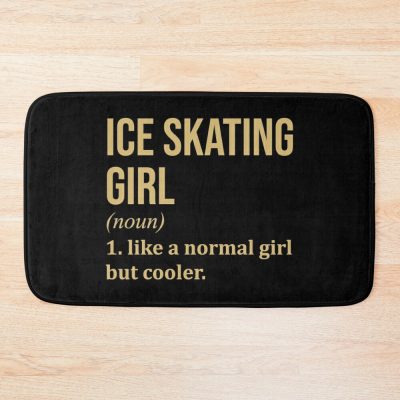 Ice Skating Girl Definition In Gold Bath Mat Official Skating Merch