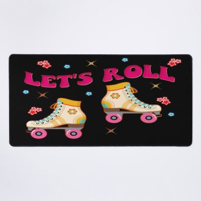 Let'S Roll Roller Skate Retro Skater Lovers Mouse Pad Official Skating Merch