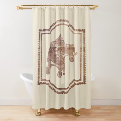 Roller Skating Carved Wood Shower Curtain Official Skating Merch