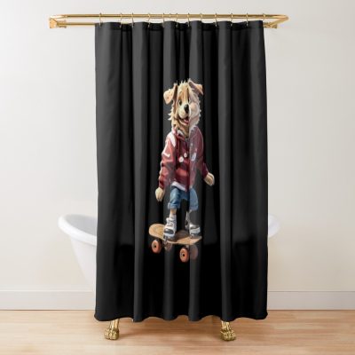 Skating Dog Shower Curtain Official Skating Merch