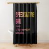 Speed Skating Girl Definition In Watercolor Shower Curtain Official Skating Merch