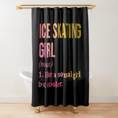 Ice Skating Girl Definition In Watercolor Shower Curtain Official Skating Merch