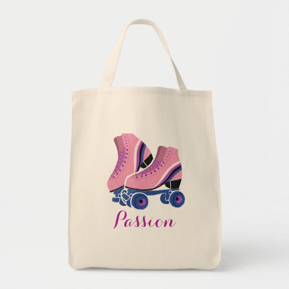 vintage pink roller skates custom name tote bag rbb24b7a79ebc464ab1ea063d588db7be v9wb0 8byvr 1000 - Skating Gifts
